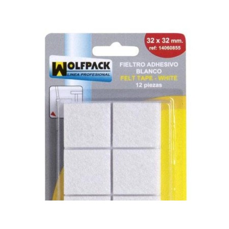 FIELTRO ADHESIVO 30X30MM  ( BLISTER   6 PIEZAS)BLANCO