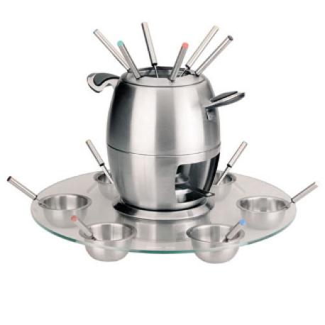 Fondue 6 Personas con base de Cristal. Inox de Lacor