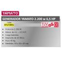 GENERADOR YAMATO 2200W 6,5HP 4T