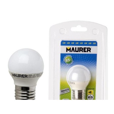 BOMBILLA LED ESFERICA E27 4W  - 25W.  LUMENES 300