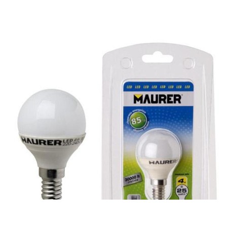 BOMBILLA LED ESFERICA E14 4W  - 25W.  LUMENES 300