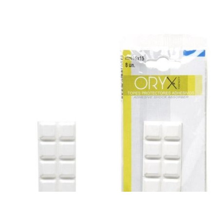 TOPES PROTECTORES GOMA 15X15 MM.   (BLISTER 8 PIEZAS) BLANCO