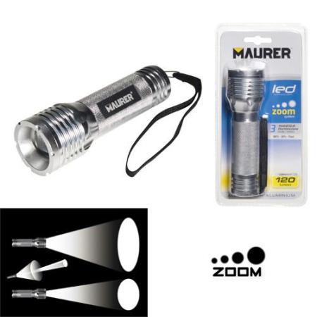 LINTERNA MAURER LED ZOOM 120 LUMENES