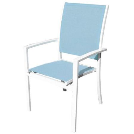 SILLA JARDIN ALUMINIO / TEXTILENE SUNSET APILABLE COLOR AZUL