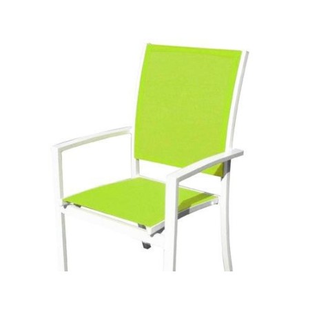 SILLA JARDIN ALUMINIO / TEXTILENE SUNSET APILABLE COLOR VERDE