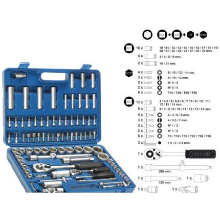 JUEGO LLAVES VASO 94 PIEZAS 1/4 - 1/2