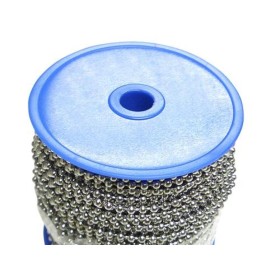 CADENA BOLAS LATON CROMADO 3,2 MM.  ROLLO 50 METROS