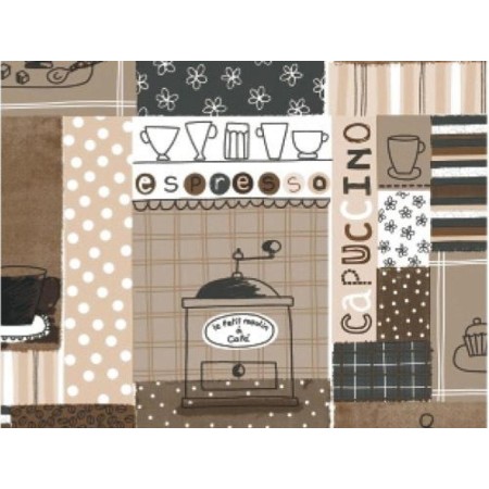 MANTEL HULE ROLLO 140 CM.  X 20 METROS CAPPUCCINO