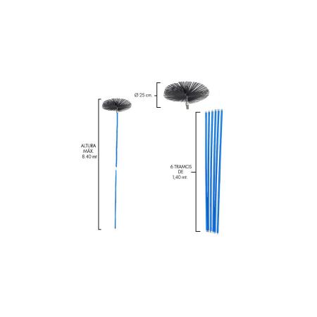 DESHOLLINADOR CEPILLO KIT CHIMENEAS 8,4 METROS X 250 MM DIAMETRO. 