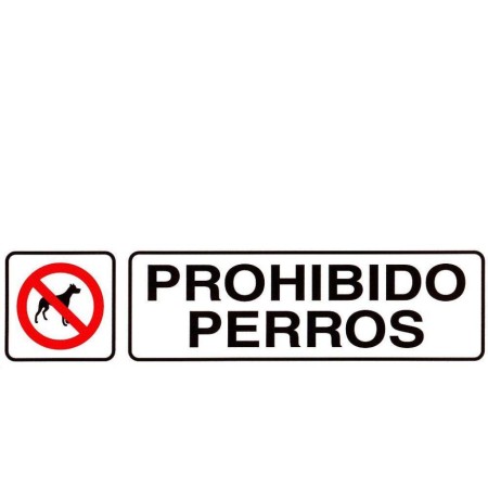 ROTULO ADHESIVO 250X63MM PROHIBIDO PERROS