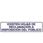 ROTULO ADHESIVO 250X63MM EXISTEN HOJAS RECLAMACIONES