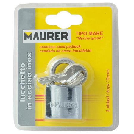 CANDADO MAURER INOXIDABLE ARCO NORMAL 30 MM. 