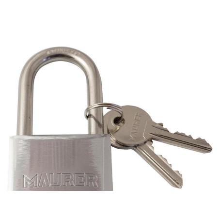 CANDADO MAURER INOXIDABLE ARCO LARGO 40 MM. 