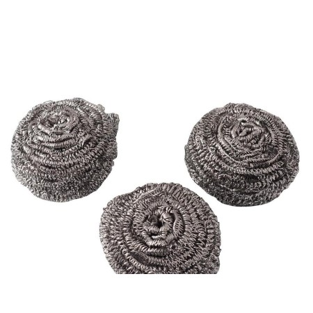 ESTROPAJO METALICO DE ACERO INOXIDABLE  (PACK 3 UNIDADES)