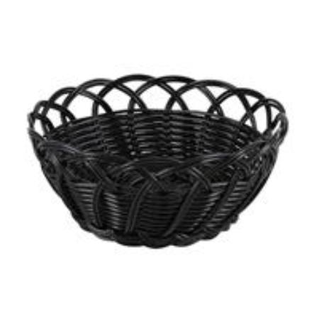 CESTA BELVEDERE REDONDA NEGRA TRENZAS 20X9