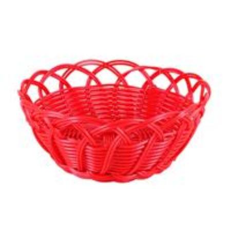 CESTA BELVEDERE REDONDA ROJA TRENZAS 20X9