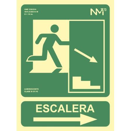 CARTEL ESCALERA DERECHA 21X30 PVC