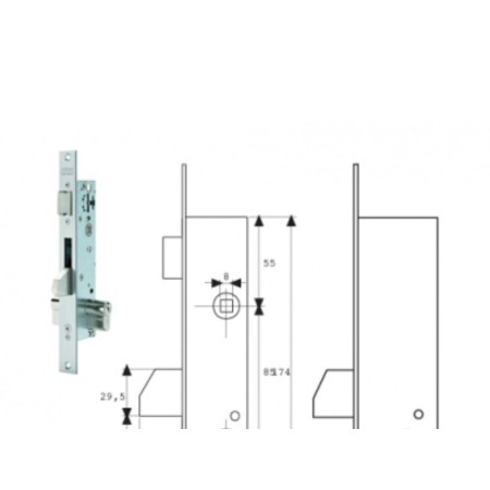 TESA CERRADURA 2211/24.3 AI SIN CILINDRO