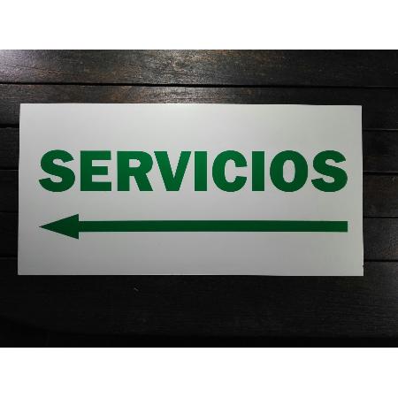 FYH CARTEL PVC 400X200 SERVICIOS FLECHA IZQUIERDA