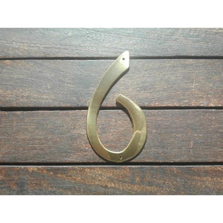 NUMERO 6 LATON BRILLO 10 CMS FYH