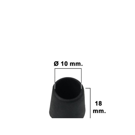 CONTERA CÓNICA NEGRA 10MM.  BLISTER 8 PIEZAS. 