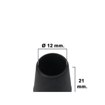 CONTERA CÓNICA NEGRA 14MM.  BLISTER 8 PIEZAS. 