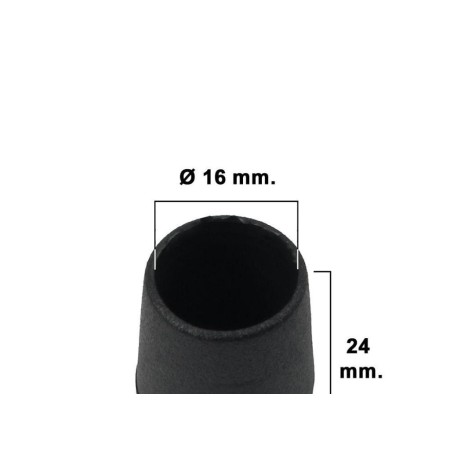 CONTERA CÓNICA NEGRA 16MM.  BLISTER 8 PIEZAS. 