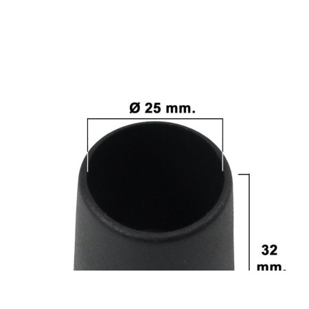 CONTERA CÓNICA NEGRA 25MM.  BLISTER 4 PIEZAS. 