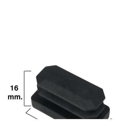 CONTERA RECTANGULAR NEGRA 15X30MM.  BLISTER 4 PIEZAS. 