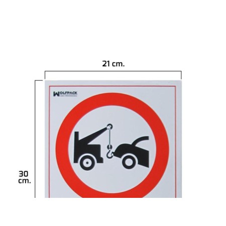 CARTEL PROHIBIDO APARCAR LLAMAMOS GRUA 30X21