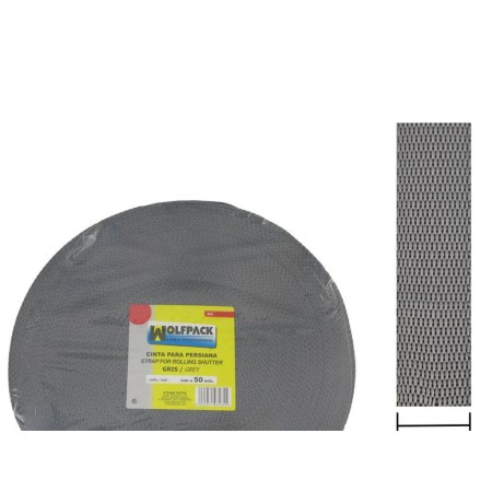 CINTA PERSIANA WOLFPACK GRIS 18 MM.  ROLLO 50 METROS