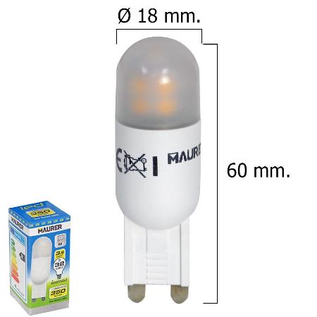 BOMBILLA LED G9 3,5 W.  350 LUMEN LUZ CALIDA