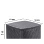MESA RESINA AUXILIAR SIMIL RATTAN COFRE 53X53X40 CM. 