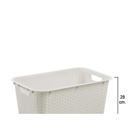 CESTA ORDENACION / COLADA RESINA 59X37X28 CM.  BLANCA