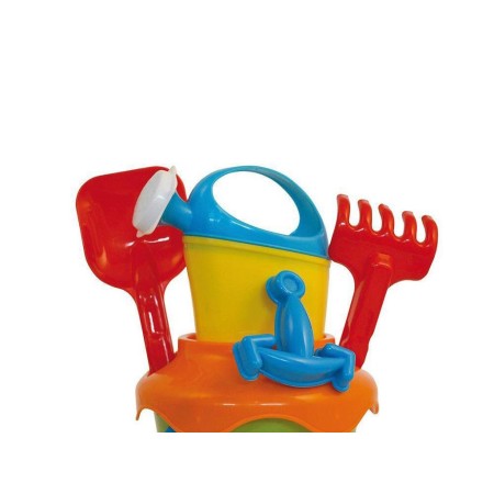 CUBO PLAYA CON REGADERA, PALA Y RASTRILLO