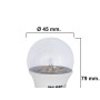 BOMBILLA LED ESFERICA TRANSPARENTE ROSCA E27 5 W. = 40 W.  470 LUMENES LUZ BLANCA