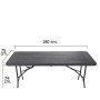 MESA PLEGABLE RECTANGULAR GRIS ANTRACITA 180 X 75 X 74 CM. 