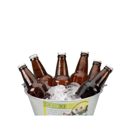 CUBO GALVANIZADO CON ABREBOTELLAS 6 LITROS 10