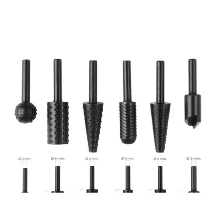 JUEGO FRESAS ROTATIVAS PARA METAL Y MADERA 6 PIEZAS