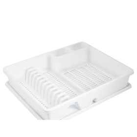 ESCURRE PLATOS RECTANGULAR CON BANDEJA ANTI GOTEO PLÁSTICO 49X39X10  (ALT. ) CM. 