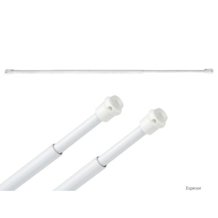 BARRA VISILLO EXTENSIBLE 60/105 CM.  CON MUELLE PRESION, SOPORTES Y VENTOSAS  (2 PIEZAS)