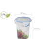 RECIPIENTE HERMETICO PLASTICO REDONDO 440 ML.   Ø 9. 5X18. 5  (ALT. ) CM. 