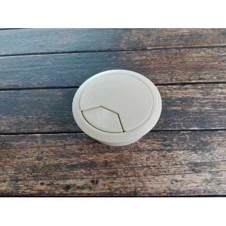 Tapa pasacables circular, diámetro 60mm, Plástico, Blanco