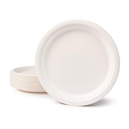 P/50 PLATO DE CAÑA DE AZUCAR BLANCO 22 CMS 