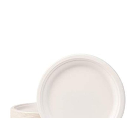 P/50 PLATO DE CAÑA DE AZUCAR BLANCO 22 CMS 