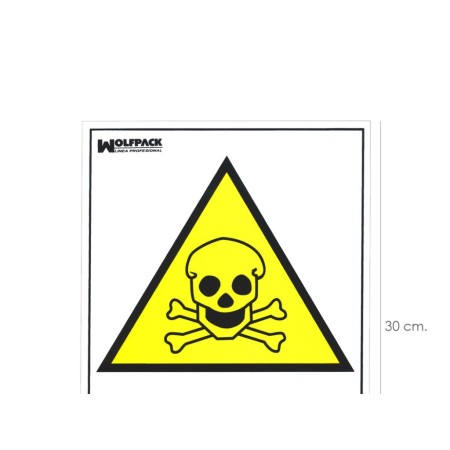 CARTEL PELIGRO PRODUCTOS TOXICOS 30X21CM. 
