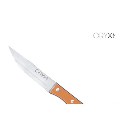 CUCHILLO CHULETON EXTRA 13 CM.  MANGO COLOR NARANJA
