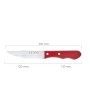 CUCHILLO CHULETON EXTRA 13 CM.  MANGO COLOR ROJO