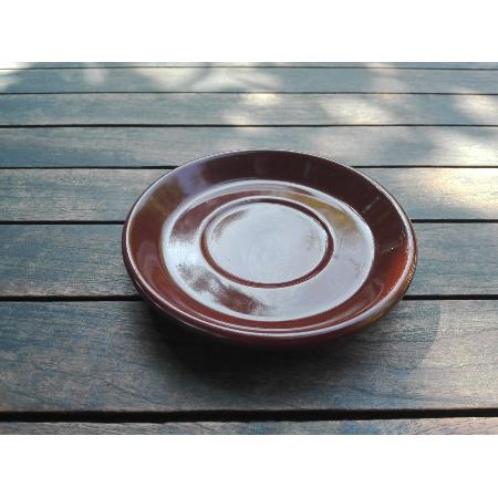 RETRO PLATO TAZA CAFE MARRON 125 MM