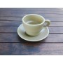 RETRO CONJUNTO TAZA 343 +PLATO VIDRIO OPAL OCRE